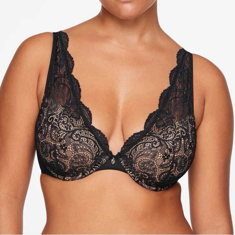 ThirdLove Black Contour Lace Plunge Bra